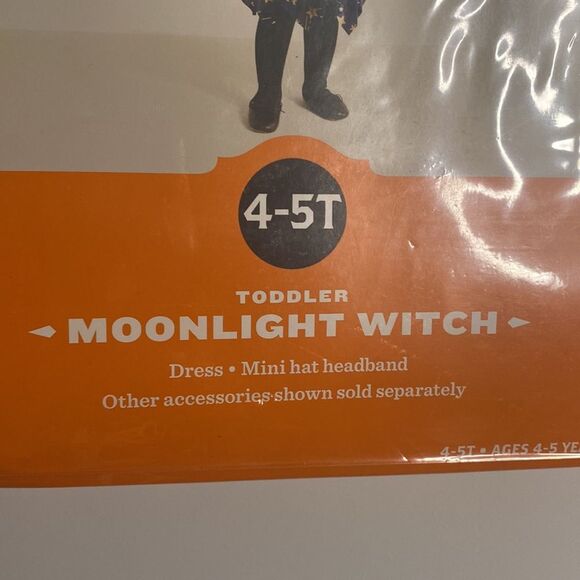 NWT Toddler Girl 4t-5t witch dress and headband Halloween Costume Navy Dress - Picture 3 of 7